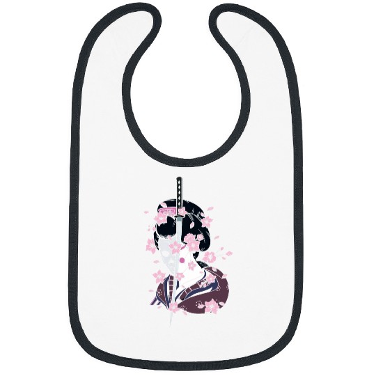 Japanese Geisha with Geisha and Cherry Blossom and Sakura 22 Bibs