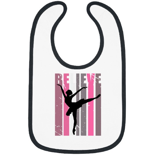 Retro Ballet Ballerina Dancing Classical vintages Distressed Bibs