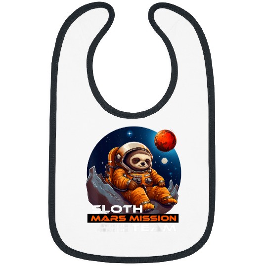 Sloth Mars Mission Team Funny Space Astronaut sloth design Bibs