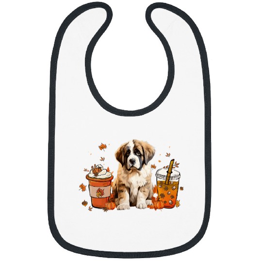Saint Bernard Coffee Warm Cozy Autumn Vibes Thanksgiving Bibs