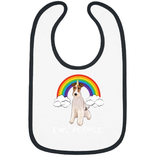 Rainbow Wire Fox Terrier Ew People Unicorns Dog 1 Bibs