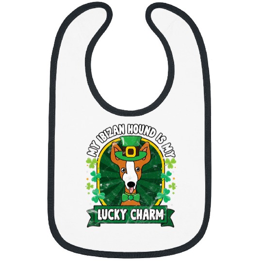 Ibizan Hound St Patricks Lucky Charm Mom Dad Gift Bibs