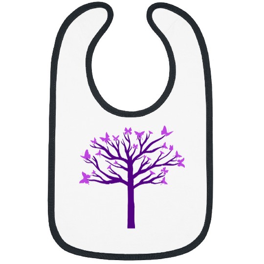 Purple Butterflies Tree Nature Butterfly Insect Lover Bibs