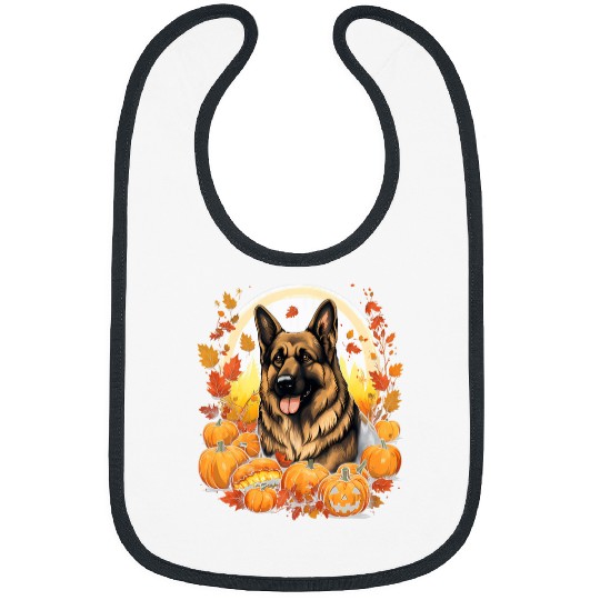 Pumpkin German Shepherd Dog Halloween Thanksgiving Bibs