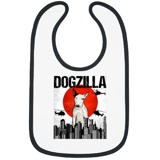 Funny vintages Japanese Dogzilla Bull Terrier Bibs