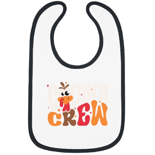 Thanksgiving Cousin Crew Turkey Team Squad Toddler Matching Bibs