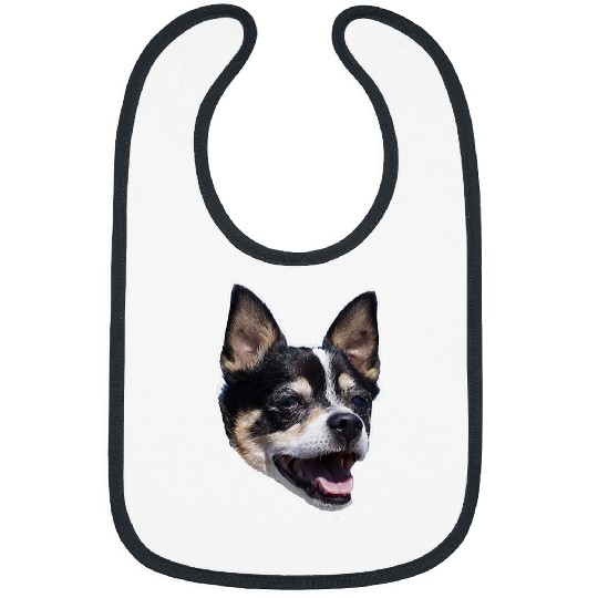 Happy TriColored Chihuahua Dog Smiling Bibs