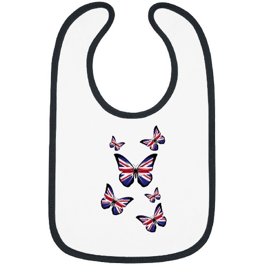 Womens Union Jack Butterfly Butterflies Flag Wings British UK Flag 21 Bibs