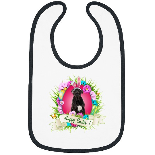 Happy Easter Cane Corso Wearing Bunny Ear Eggs Cool Bibs