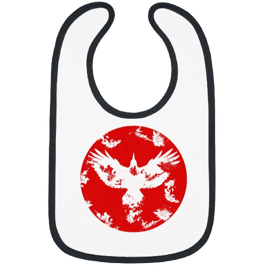 Red Moon Gothic Crow Bird Spooky Night Creepy Raven Bibs