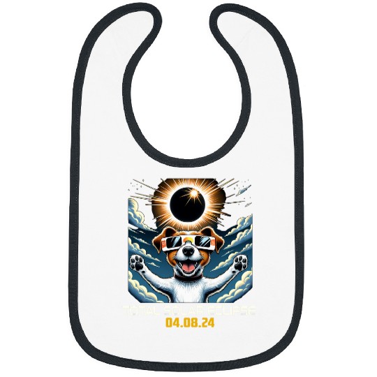 Jack Russell Terrier Dog Selfie Solar Eclipse Bibs