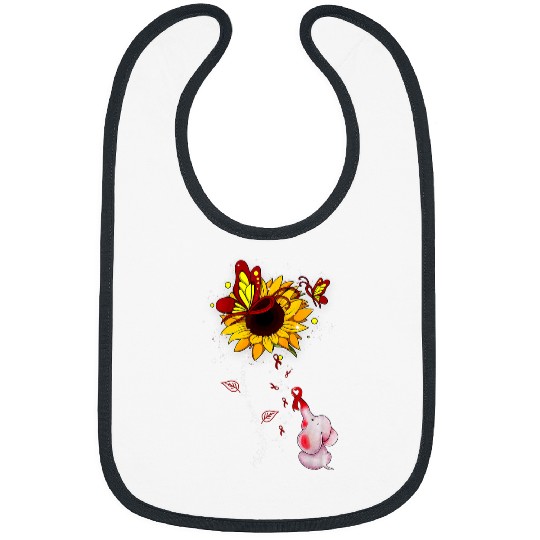 Multiple Myeloma Awareness Sunflower Elephant Men Womens Bibs