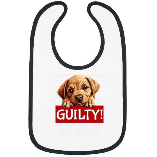 Funny Labrador Bulldog Dog Breed Guilty Mugshot Fur Baby Bibs