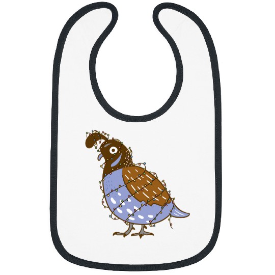 Quail Bird Christmas Tree Lights for Quail Whisperers Bibs