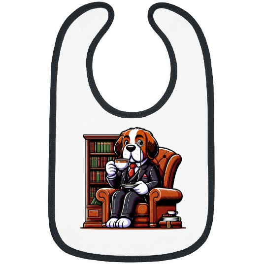 Saint Bernard English Gentleman Funny Dog Victorian 1 Bibs