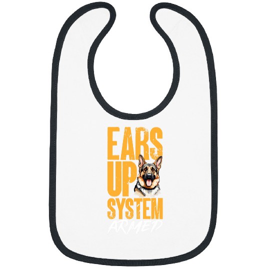 German Shepherd Dog Breed Ears Up System Armed Bibs