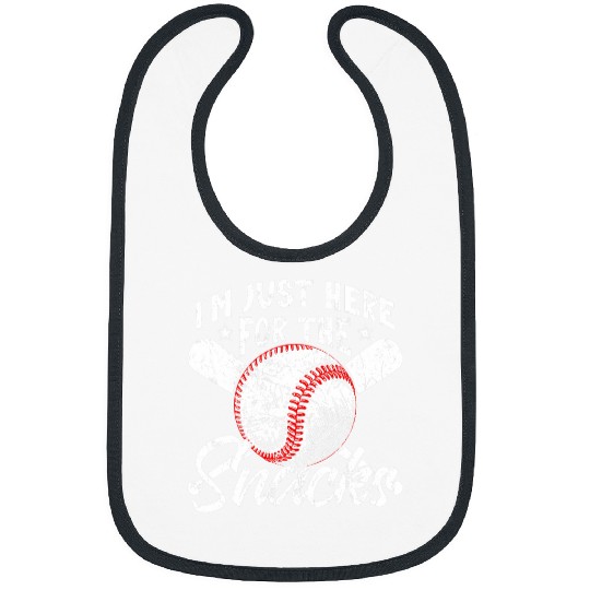 Im just here for the Snacks Pitcher Pitch Catcher Dad 1 Bibs