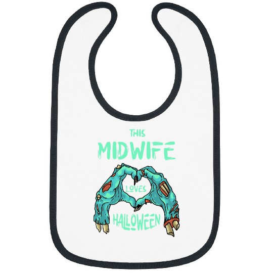 This Midwife Loves Halloween Doula Zombie Birth Attendant Bibs