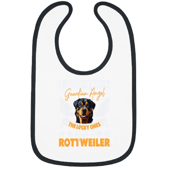 My Rottweiler Is A Guardian Angel Gift Who Loves Pets Bibs