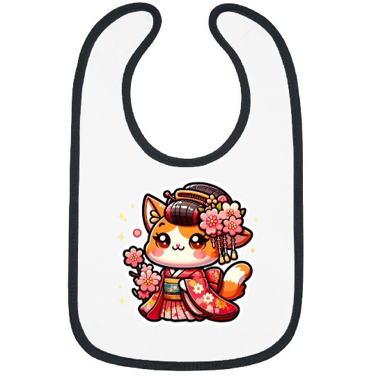 Sakura Cherry Blossom 2Geisha Kitty Cat 2Geisha Kitty Bibs