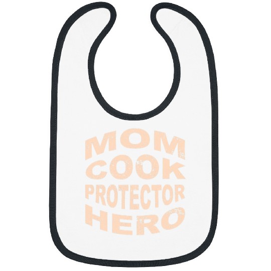 Mom Cook Protector Hero Mom Profession Superhero Chef 1 Bibs