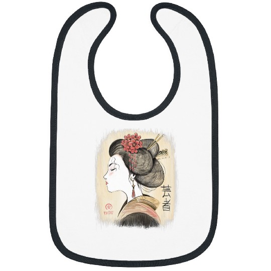 Japanese Traditional Geisha Cultural Japan vintages Style Bibs