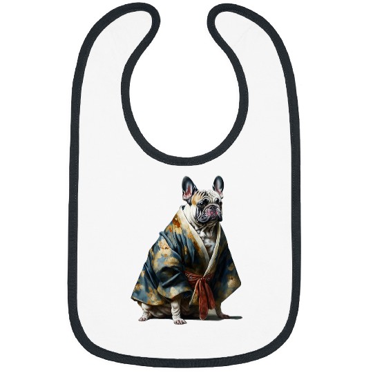 Funny french bulldog on kimono Bibs