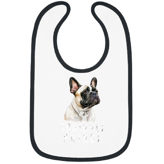 Funny Frenchie on Squirrel Patrol Funny French Bulldog 2 Bibs
