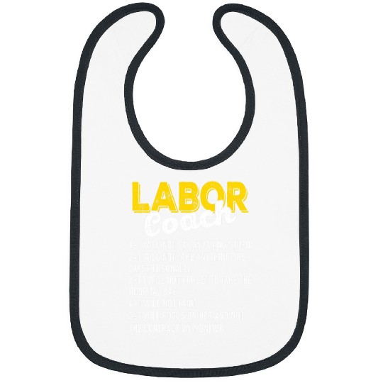 Labor Coachs Expecting Dad Rules Papa Funny Baby 1 Bibs