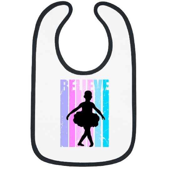Retro Little Girls Ballerina Ballet Dancer Classical Dancer 1 Bibs