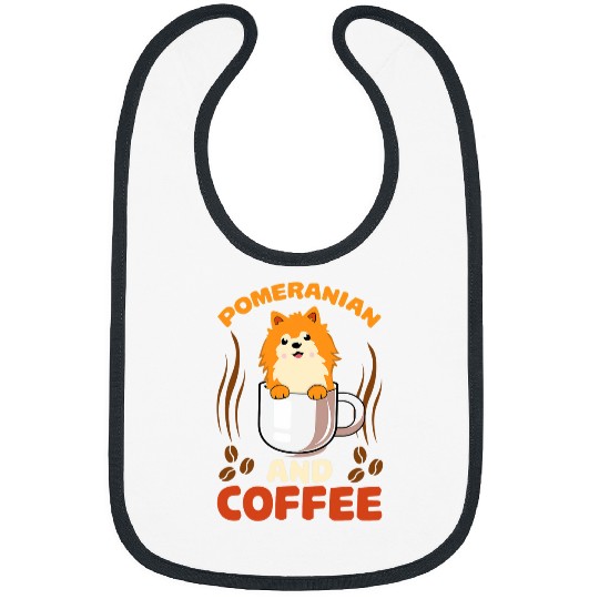 Pomeranian and Coffee Pet Pomsky in a Coffee Cup Lover Bibs