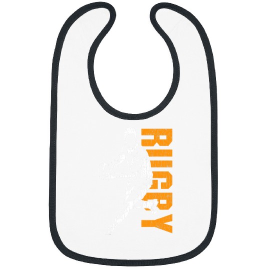 Rugby Player Typography Funny Coachs Sports Lover Graphic Bibs