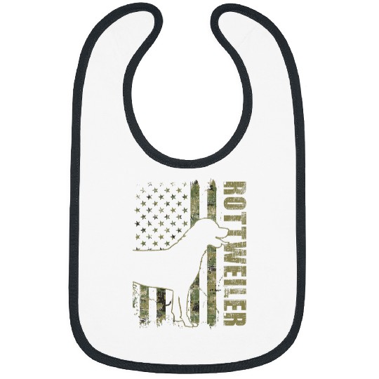 Rottweiler USA American Flag Camouflage Dog Owner Bibs