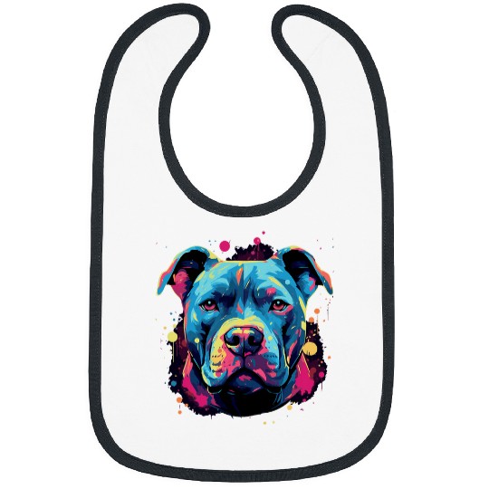 Pit Bull Dog Colorful Pitbull 1 Bibs