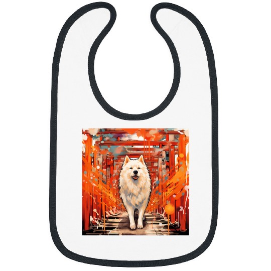 Samoyed Torii Gates Funny Dog Japan Bibs