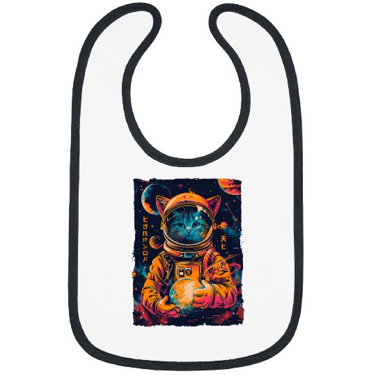 Space Cat Astronaut Tees Perfect for Cat Moms Dads Kids Bibs
