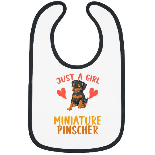 Miniature Pinscher Dog Lover Dog Owner Girls Min Pinscher Bibs