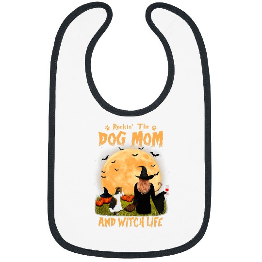 Rocking The Dog Mom And Witch Life Fox Terrier Halloween Bibs