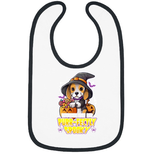 Halloween Beagle Wickedly Cute Perfectly Spooky Witch Hat Bibs