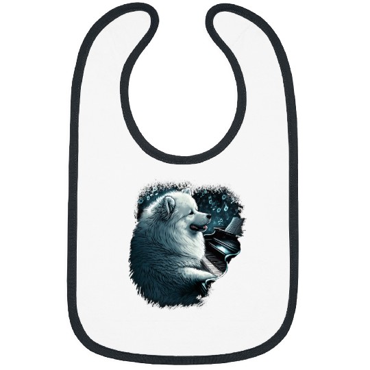Piano playing Samoyed Bibs
