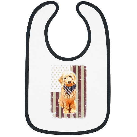 Dog Goldendoodle American Flag Bandana 4th Of July Gifts T-Shirt Bibs