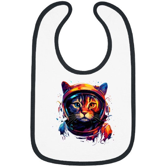 Space Cat Astronaut Cat Galaxy Kitten Graphic Bibs
