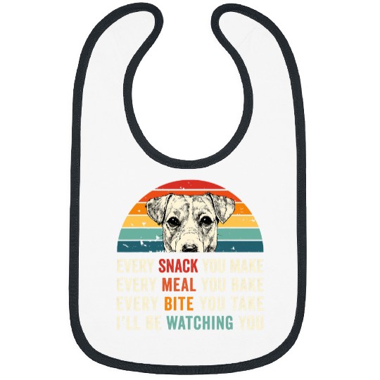 Retro Every snack you make Every meal you bake Dog Mom Dad 3 Bibs
