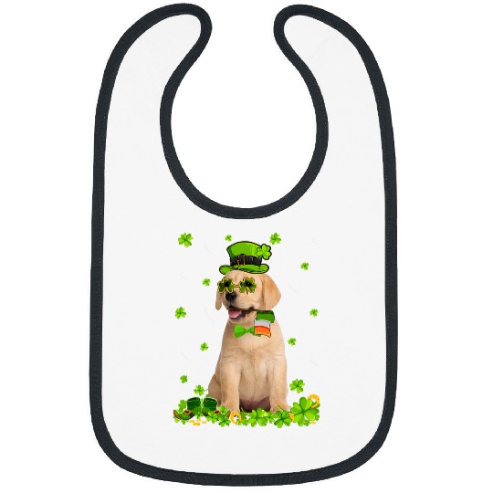 Labrador Lab Dog Funny St Patricks Day Labrador Dog Cute Shamrock Bibs