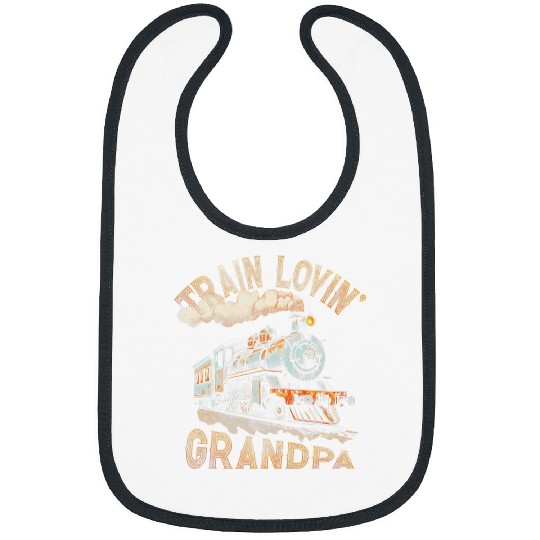 Train Lovin Grandpa Model Railroad Lover Grandparents Day Bibs