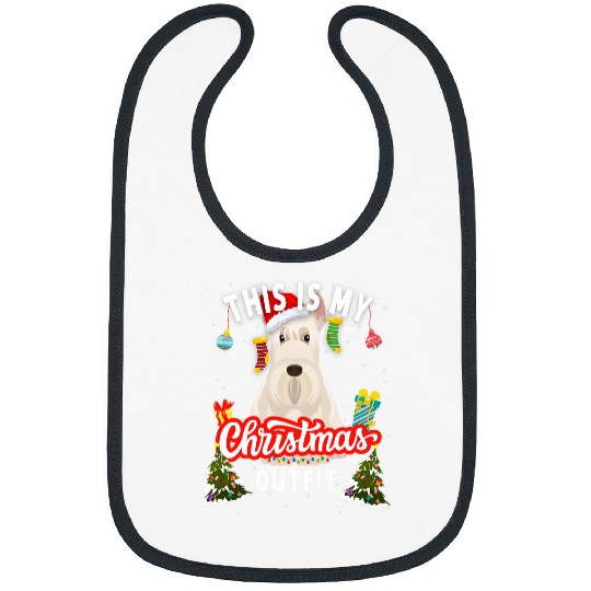 Dog Scottish Terrier Christmas Idea For Women xmass Scottie Dog 3 Bibs