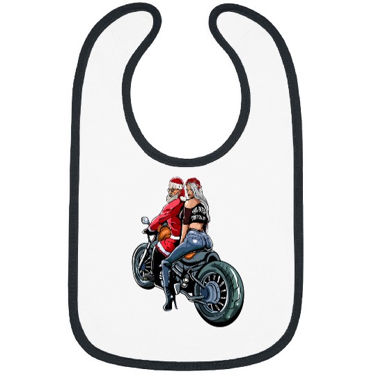 Santa And Mrs Claus Motorcycle Gift Christmas Biker 21 Bibs