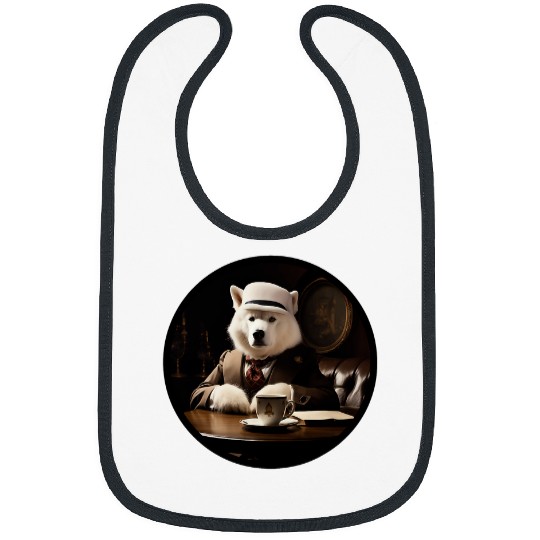 Samoyed English Gentleman Funny Dog Victorian Bibs