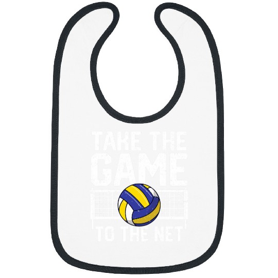 Discover Take The Game To The Net Funny Volleyball Player Setter Bibs