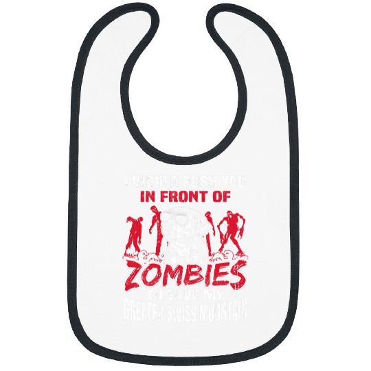 Save My Greater Swiss Mountain Dog From Zombies Halloween Bibs